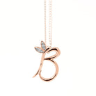 18ct Rose Gold Winged Initial Necklace - SayItWithDiamonds.com