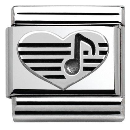 330101/06 Classic OXIDIZED ,S/steel,silver Heart, musical note - SayItWithDiamonds.com