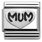330101/12 Classic OXIDIZED,S/steel,sterling silver Mum Heart - SayItWithDiamonds.com