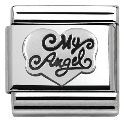 330101/14 Classic OXIDIZED,S/steel,silver MY ANGEL heart - SayItWithDiamonds.com