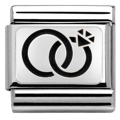 330102/29 Classic PLATES OXIDIZED steel silver 925 Wedding rings