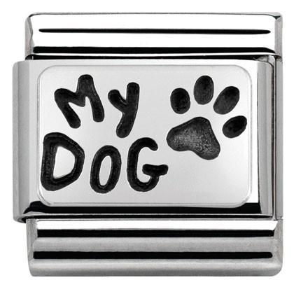 330102/35 Classic PLATES OXIDIZED steelsilver 925 MY DOG