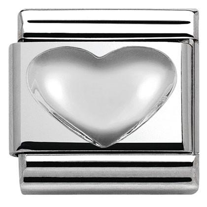 Nomination Classic Silver Raised Heart Link