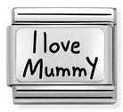 330111/02 Classic PLATES,steel,925 silver,I love Mummy - SayItWithDiamonds.com
