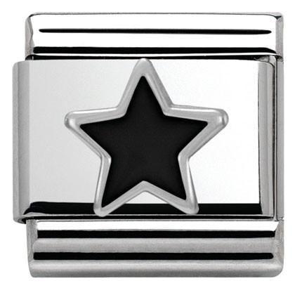 330202/05 Classic S/steel,enamel, silver 925 Black Star - SayItWithDiamonds.com
