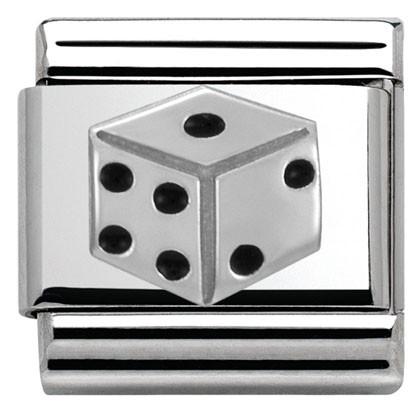 Nomination Classic Silver Dice Link