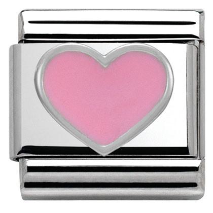 330202/18 Classic S/steel,enamel,silver 925 Pink Heart - SayItWithDiamonds.com