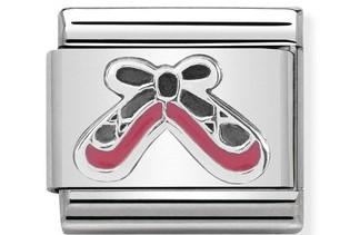 330202/41 CLASSIC SILVER & ENAMEL BALLET SHOES PINK