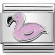 330202/43 Classic,S/steel,enamel,silver Flamingo - SayItWithDiamonds.com