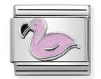 330202/43 Classic,S/steel,enamel,silver Flamingo - SayItWithDiamonds.com
