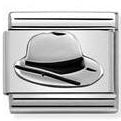 330202/46 Classic,S/steel, enamel & Silver Panama hat - SayItWithDiamonds.com