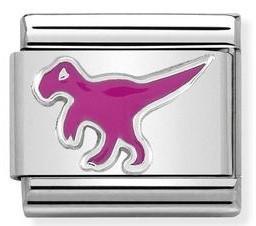 330204/21 Classic S/steel,enamel & Sterling Silver Dinosaur