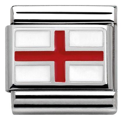 Nomination Classic Steel Flag Link Sterling Silver England Charm