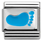 330281/11 Classic enamel & .silver Ciao Lapo Baby Footprint BLUE