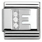 330301/05 Classic LETTER S/steel. Cub. zirc,925 silver E - SayItWithDiamonds.com