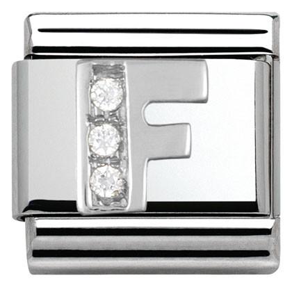 330301/06 Classic LETTER S/steel. Cub. zirc,925 silver F