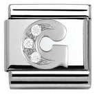 330301/07 Classic LETTER S/steel. Cub. zirc,925 silver G - SayItWithDiamonds.com