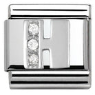 330301/08 Classic LETTER S/steel. Cub. zirc,925 silver H - SayItWithDiamonds.com