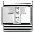 330301/20 Classic LETTER S/steel. Cub. zirc,925 silver T - SayItWithDiamonds.com