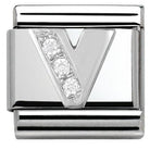 330301/22 Classic LETTER S/steel. Cub. zirc,925 silver V - SayItWithDiamonds.com
