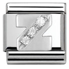330301/26 Classic LETTER S/steel. Cub. zirc,925 silver Z - SayItWithDiamonds.com