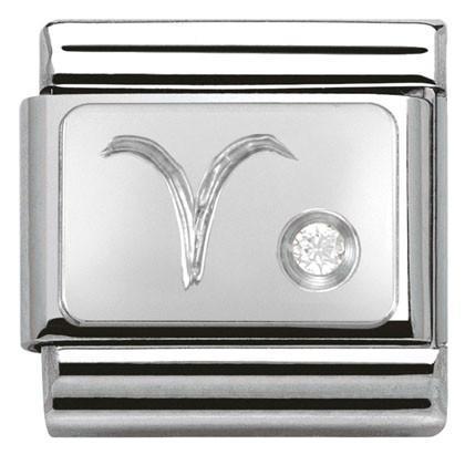 330302/01 Classic ZODIAC S/steel,CZ,925 silver Aries