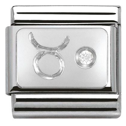 330302/02 Classic ZODIAC S/steel,CZ,925 silver Taurus