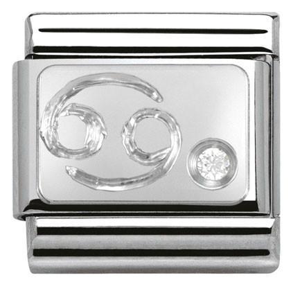 330302/04 Classic ZODIAC S/steel,CZ,925 silver Cancer
