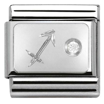 330302/09 Classic ZODIAC S/steel,CZ,925 silver Sagitarius