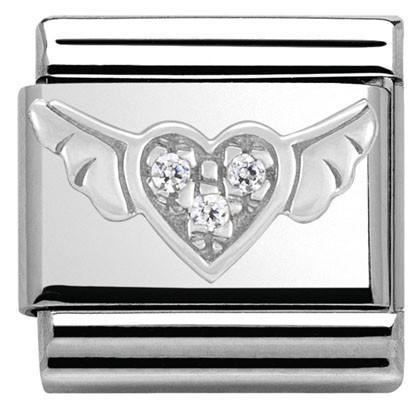 330304/12 Classic,S/stee,CZ, silver 925 Flying heart with CZ - SayItWithDiamonds.com