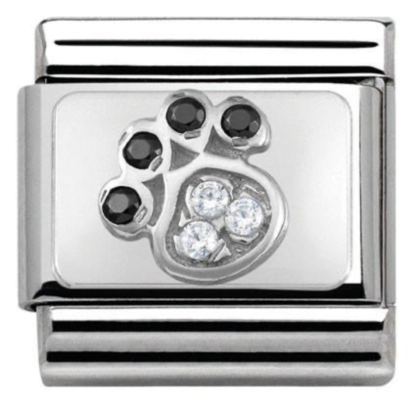 330304/14 Classic steel,CZ,silver 925 Paw Print