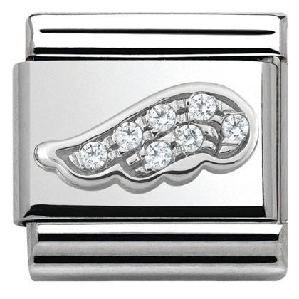 Classic Wing CZ Stones Link