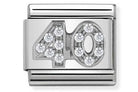 330304/22 CLASSIC SILVER CZ NUMBER 40 - SayItWithDiamonds.com
