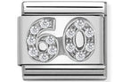 330304/24 CLASSIC SILVER CZ NUMBER 60 - SayItWithDiamonds.com