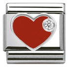 330305/01 CLASSIC Silver & enamel,1 CZ,925 silver Red Heart - SayItWithDiamonds.com