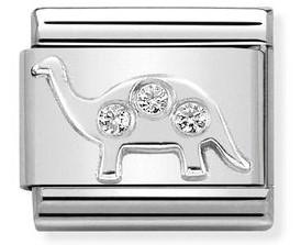 330311/09Classic, stainless steel ,silver 925, & CZ Dinosaur