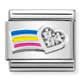 330321/01 Classic Silver,Enamal, Rainbow + CZ Heart - SayItWithDiamonds.com