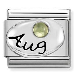 330505/08 Classic,S/steel,silver,stones August PERIDOT