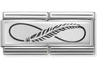 330710/12 CLASSIC DOUBLE SILVER INFINITY FEATHER