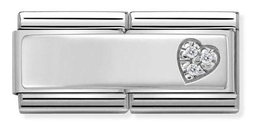Classic Heart CZ Double Link