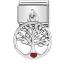 331805/07 Classic CHARMS steel,925 silver & enamel Tree of life