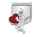 331805/08 Classic CHARMS steel, 925 silver & enamel Angel with heart