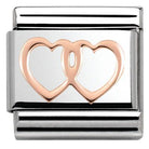 430104/08 Classic S/Steel,Bonded Rose Gold Double Hearts - SayItWithDiamonds.com