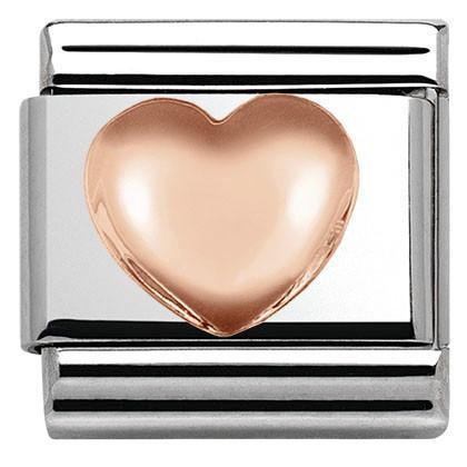 Classic Rose Gold Raised Heart Link