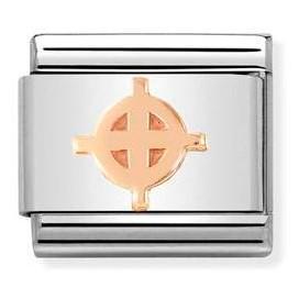 430106/19 Classic RELIEF S/steel and Bonded Rose Gold Celtic Cross - SayItWithDiamonds.com