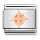 430106/19 Classic RELIEF S/steel and Bonded Rose Gold Celtic Cross