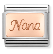 Classic Rose Gold Engraved Link Nana Charm