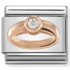 430305/04 Classic Bonded Rose Gold& CZ Ring - SayItWithDiamonds.com