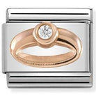 430305/04 Classic Bonded Rose Gold& CZ Ring