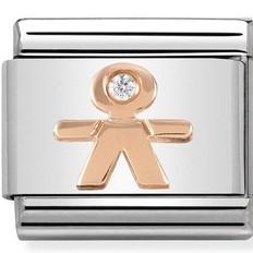 Classic Rose Gold& Cz Little Link